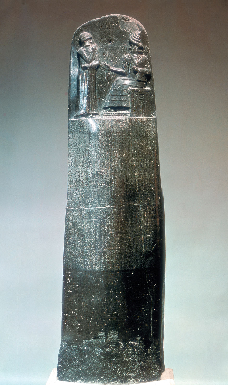 The Code of Hammurabi inscribed into stone.